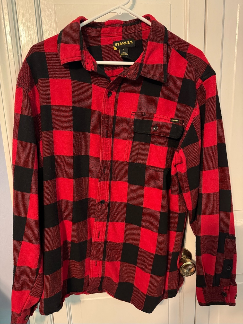 Stanley Men’s Red & Black Buffalo Plaid Flannel Shirt - Size L - Heavyweight